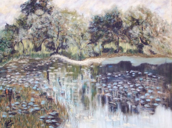 105 L'Etang (50x65).jpg - Sur (65x50 cm)   &nbsp;Vendu&nbsp; 
